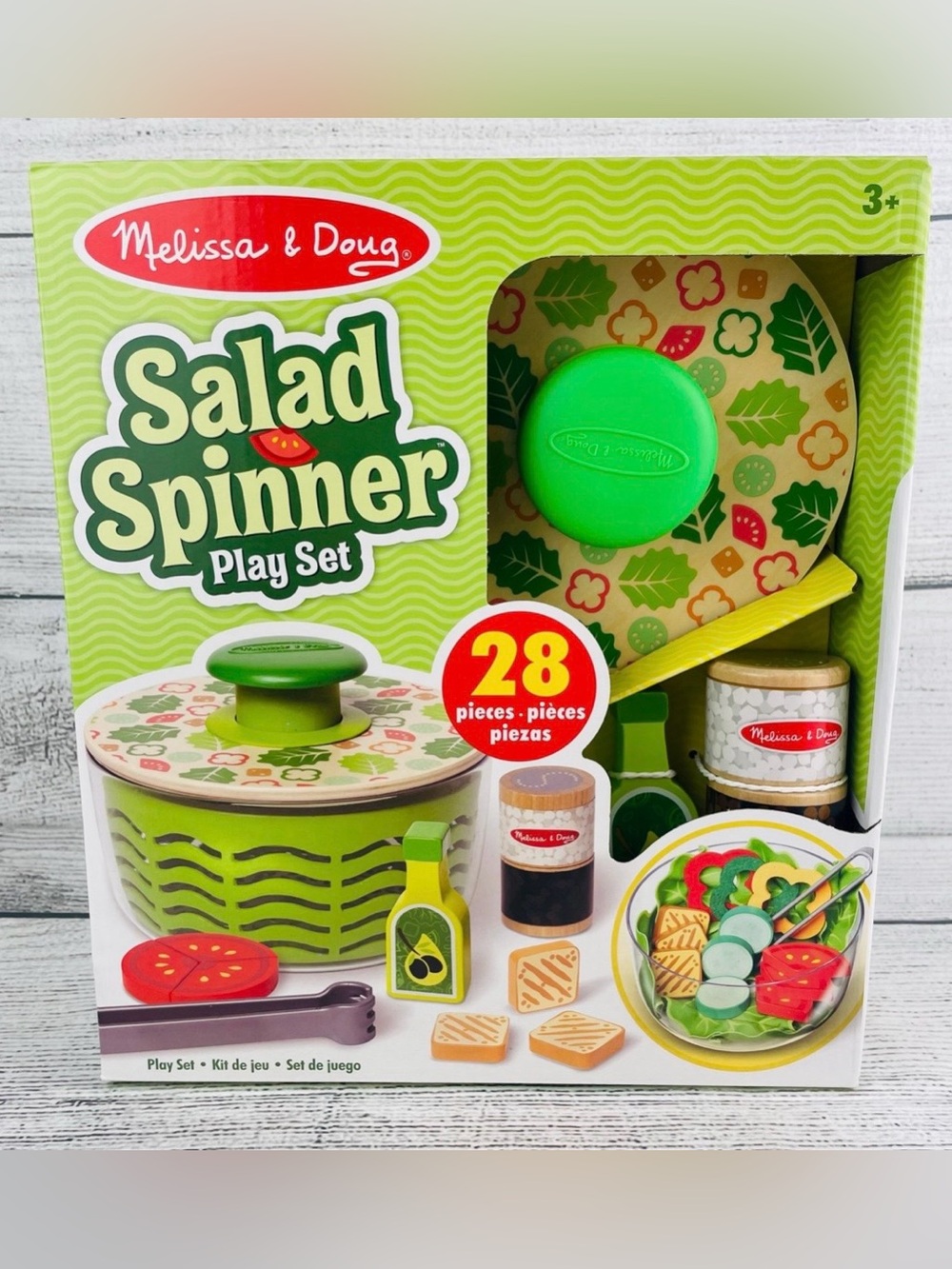 Melissa & Doug Spin & Chop Salad Spinner Pretend Play Food Set - NEW